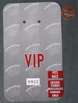 1998 Indianapolis 500 VIP Access Diecut Pit Pass Back Up Card Eddie Cheever Win- • $8.99