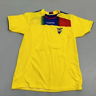 F.E.F. ECUADOR YELLOW JERSEY MENS Size S Soccer Futbol • $14.99