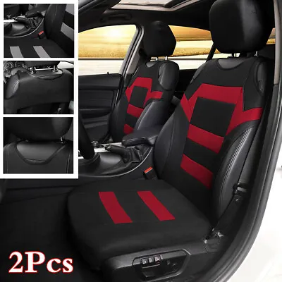 $26.90 • Buy 2Pcs Car Front Seat Cover Cushions Styling Accessories T-shirt Design Black/Red