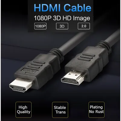 $4.99 • Buy High Speed HDMI Cable V2.0 1080p 3D Ultra HD 4K 2160p Ethernet HEC