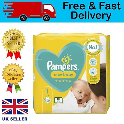 PAMPERS PREMIUM PROT NEWBORN SIZE 1 - 22pcs • £7.45