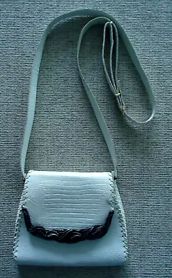 Glen Miller For Ann Turk Art Deco Scarabs Off White Leather Crossbody Bag • $19.99