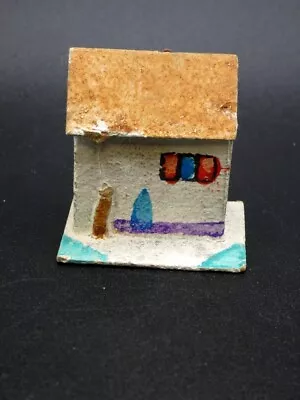Vintage Christmas Putz Cardboard Mica Small House Made In Japan • $8