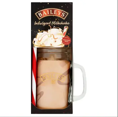 Indulgent Milkshake Glass Gift Set Mason Jar And Plastic Straw BL • £14.99