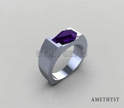 Natural Amethyst Ring 925 Sterling Silver Ring For Men's Anniversary Gift • $50