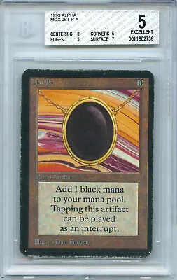 Mox Jet Graded Beckett BGS 5 Alpha MtG Magic The Gathering Card Cards • $24999.95