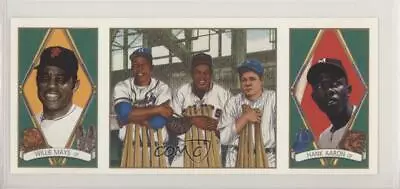 1993 Upper Deck BAT Triple-Folders Hank Aaron Willie Mays Babe Ruth #150 HOF • $3.42