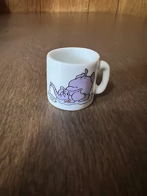 Mini Miniature Coffee Mug 1  Purple Cartoon Elephant Super Small & Cute Charm • $3.99