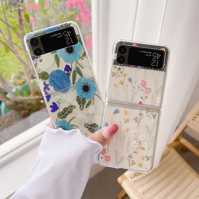$7.69 • Buy Clear Floral Phone Case For Samsung Galaxy Z Flip 5 4 3 5G Shockproof Cover AU