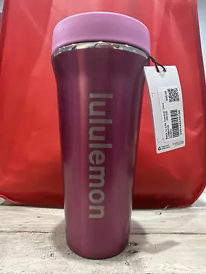 Lululemon Back To Life Tumbler 24oz Water Bottle Straw Flip Top Dahlia Mauve • $24.99