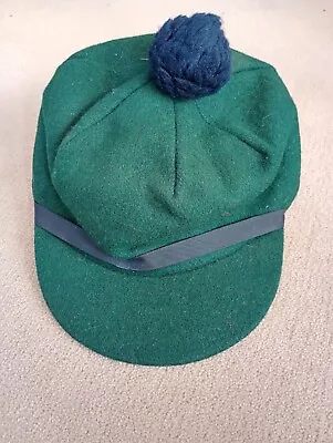 Vtg Wool Trapper Hunting Hat WPL 807 7 1/8 Earflap USA Cap Green Black Pom Pom • $15