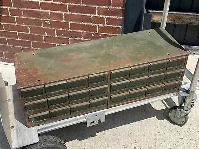 Vintage 24 Drawer Steel Cabinet W/ 80 Dividers ~ Factory Industrial Storage 34  • $139