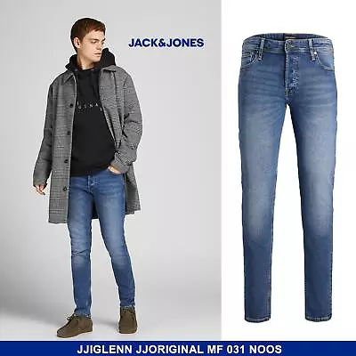 Jack & Jones Original Jeans Slim Fit Low Rise Men's Denim Made With Cotton Blue • £22.49