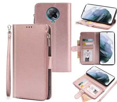 $9.45 • Buy Xiaomi Poco F2 Pro Full Grain Finish Wallet Case Zipper & Wrist Strap