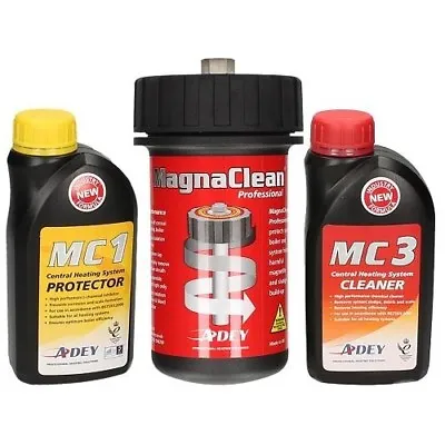 MAGNACLEAN 22mm PROFESSIONAL MAGNETIC BOILER FILTER & CHEMICAL PACK MC1 MC3 • £109.95