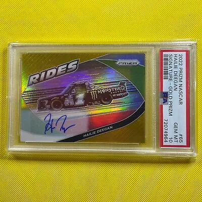 2022 Prizm Racing HAILIE DEEGAN Rides #65 Gold /10 Auto Monster Energy PSA 10 • $250