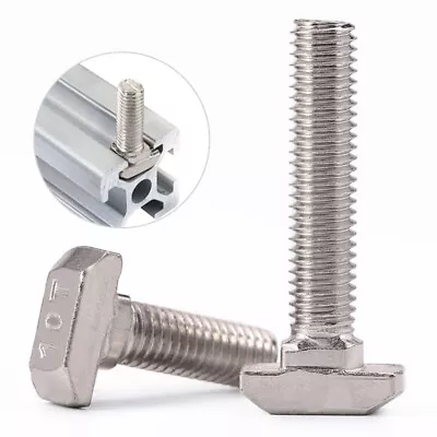 M5 M6 M8 Hammer Head T Screws T-Slot Bolts Grade 4.8 Carbon Steel Nickel Plated • $4.55