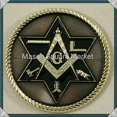 New Freemason Masonic Car Emblem With Working Tools Gold & Black Tone  • $13.99