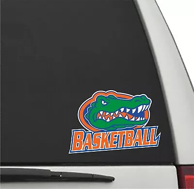 Florida Gators BASKETBALL In ORANGE Slant W/ Gator Head Vinyl Decal UF Sticker • $4.95