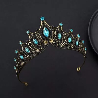 Metal Princess Tiara Gold Rhinestone Crown Luxury Baroque Crown  Women • £5.09