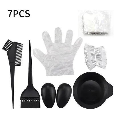 7pcs Hair Coloring Brush Mixing Bowl Bleaching Dye Kit Earshield Styling Tool • £3.95