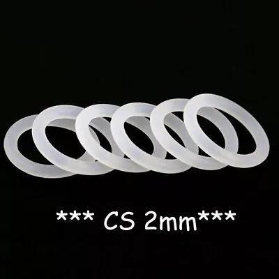 £2.10 • Buy Food Grade O-Ring 2mm Cross Section Clear Silicone Rubber O Rings Various Size