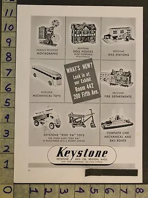 1949 Toy Ad Keystone Boston Gas Station Fire Bus Farm Boat Doll House Movie Tc71 • $34.95