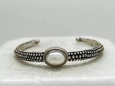 Michael Dawkins Sterling Silver Beaded Mother Of Pearl Cuff Bracelet 27g • $89.99