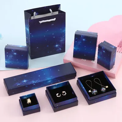 Starry Sky Jewelry Gift Box Necklace Bracelet Ring Earrings Paper Storage Case • £1.67