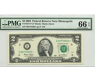 $2 Dollars 2003   Federal Reserve Star  Note  Lucky Money Value $270 • $270