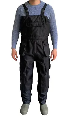 £13.99 • Buy UK Heavy Duty Bib And Brace Overalls Mens Work Trousers Multi Pocket Robust Knee