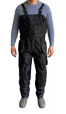 £13.99 • Buy UK Heavy Duty Bib And Brace Overalls Mens Work Trousers Multi Pocket Robust Knee