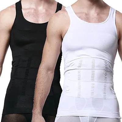 Men's Body Shaper Slimming Shirt Compression Sauna Vest Elastic Tank Shapewear • $26.79