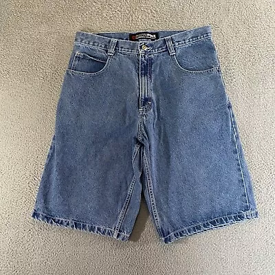 Vintage Southpole Shorts Mens 36 Blue Denim Jean Jorts Baggy Long Y2K Skater • $39.99