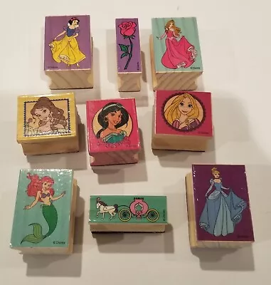 Disney Princess Rubber Stamps Lot Of 9 Cinderella Little Mermaid Jasmine Belle • $14.50