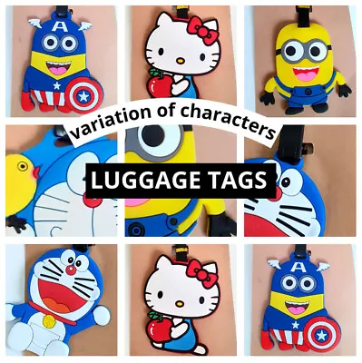 Cute Cartoon Luggage Tag Travel Accessory Keyring Attach Gift Suitcase  Label UK • £2.99