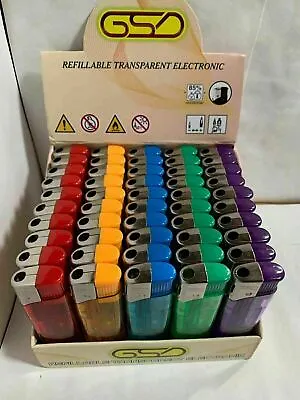 £2.99 • Buy Electronic Lighters Refillable Gas Child Safety Adjustable Flame In 5 Colours