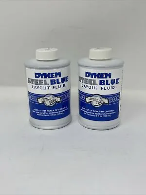 Qty 2 - Dykem Steel Blue Layout Fluid - 8 Oz Brush-In-Cap Bottle- Blue • $36.99