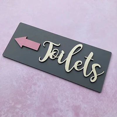£12.99 • Buy Painted Personalised Directions Arrow Sign - Any Word - Wedding, Party, Festival
