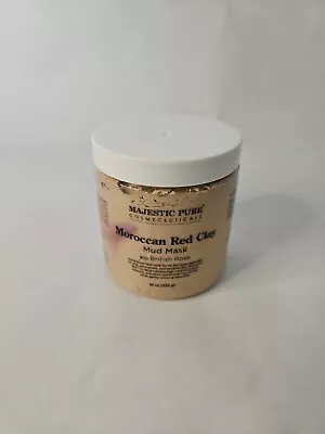 MAJESTIC PURE Moroccan Red Clay Facial Mud Mask With British Rose  - 10 Oz • $3.99