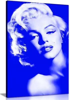 Marilyn Monroe Print Blue And White Canvas Wall Art Picture Print Home Decor • £39.99