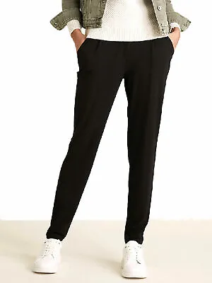 £9.99 • Buy LADIES EX Marks & Spencer JERSEY TAPERED ANKLE GRAZER TROUSERS M&S BLACK NAVY 