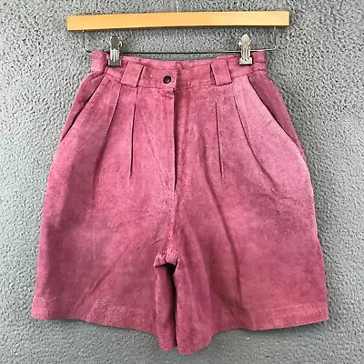 Vintage Paris Sport Club Suede High Rise Pleated Shorts Sz 5/6 • $24.99