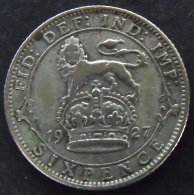 £3.99 • Buy 1927 GEORGE V SILVER SIXPENCE  ( 50% Silver )  British 6d Coin.   338
