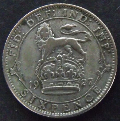 £3.99 • Buy 1927 GEORGE V SILVER SIXPENCE  ( 50% Silver )  British 6d Coin.   338