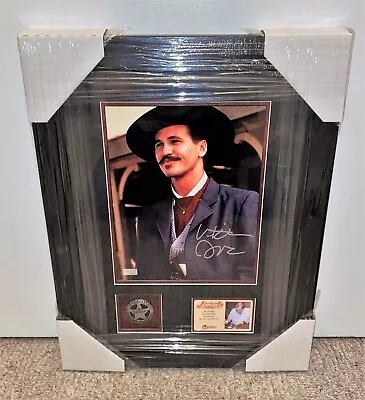 $650 • Buy Val Kilmer Signed Tombstone Doc Holiday Framed 8x10 Photo & Badge Display W/ COA