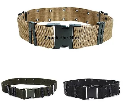 GI Military Style Belt Tactical Quick Release Nylon Web Belt Knife Canteen • $12.99