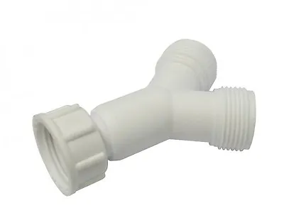 Plastic Washing Machine Y Piece 2 Way Connector Inlet Fill Hose Pipe Splitter • £5.99