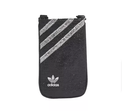 Adidas Originals Logo Mini Pouch Bag In Black Glitter  • $30