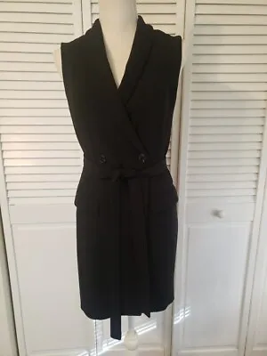 H&M Black Belted Trench Vest 4 • $13.99